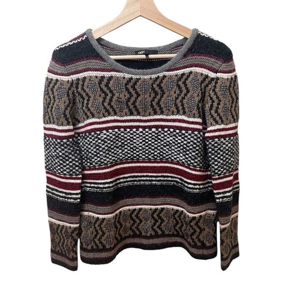 Maje Pullover Wool Blend Red Gray Sweater Size Small NWOT - Picture 2 of 8
